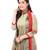 Women's  Beige & Red Synthetic Printed Unstitch Dress Material with Dupatta
