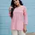 Women'S Hand Embroidered Pink Cotton Lucknow Chikankari Short Top