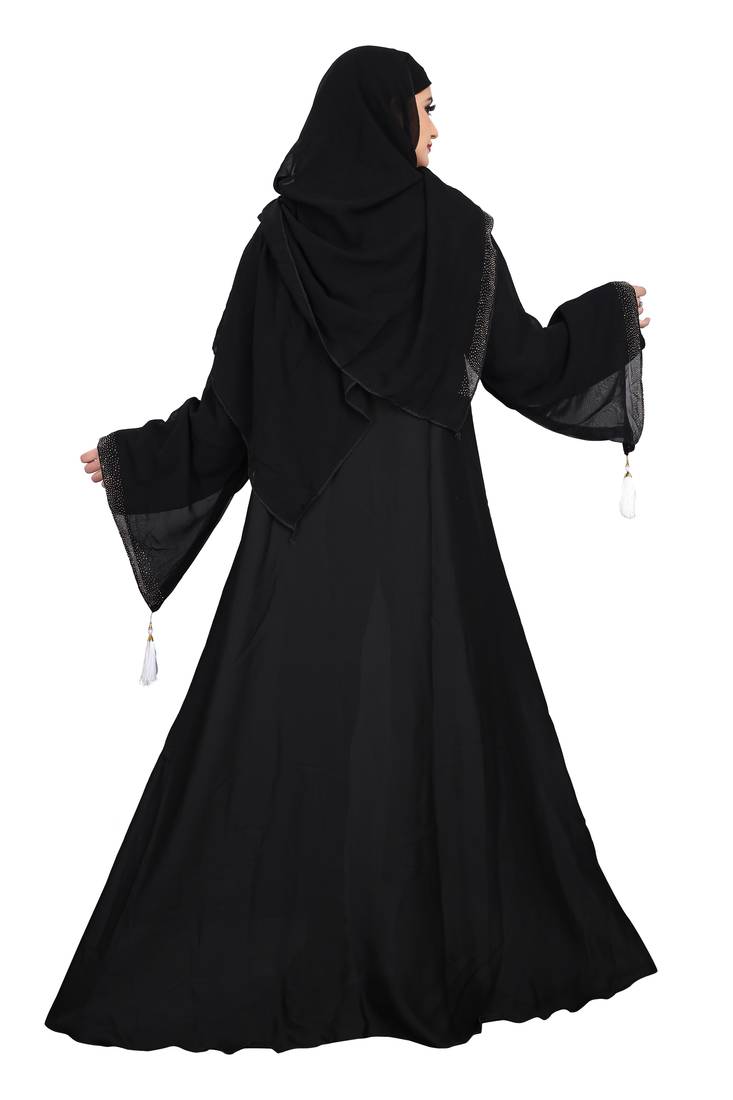 Khadija fashion, for women Simple & sober flowers design burqa, lite weight premium quality nida fabric with dupatta.