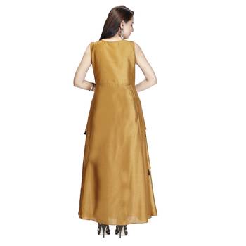 Mustard embroidered cotton Kurtis 2