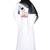 Khadija fashion,Women's white nida fabric very beautiful multi color's flowers worked burqa with scarf.
