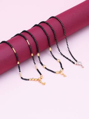 Gold cubic zirconia mangalsutra 1