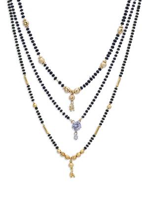 Gold cubic zirconia mangalsutra 2