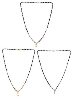 Gold cubic zirconia mangalsutra 3