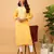 Hand Embroidered Mango Yellow Cotton Lucknow Chikankari Women Kurta