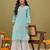 Hand Embroidered Green Georgette Lucknow Chikankari Women Kurta With Slip
