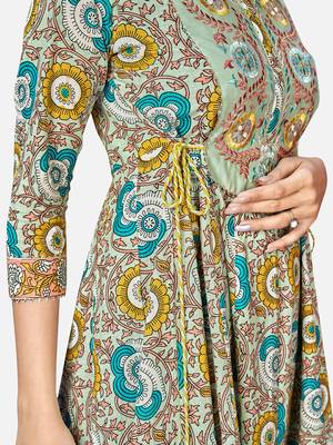 Women's Printed & Embroidered Anarkali Cotton Multicolor Kurta 6
