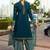 Teal French Crepe Printed Dress Material