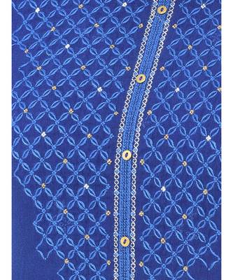 Indigo Embroidered A-line Kurta 6