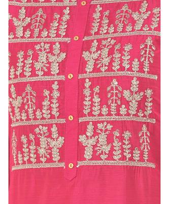 Deep Pink Embroidered Straight Kurta 6