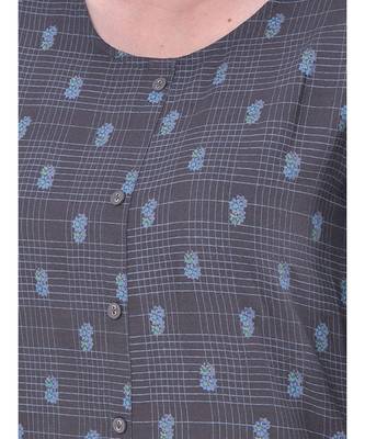 Grey Printed Asymmetric Kurta 6