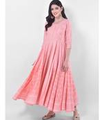 Persian Pink Embroidered Flared Kurta