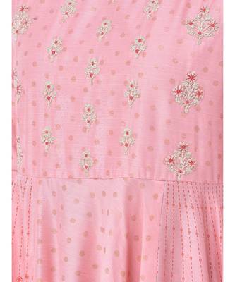 Persian Pink Embroidered Flared Kurta 6