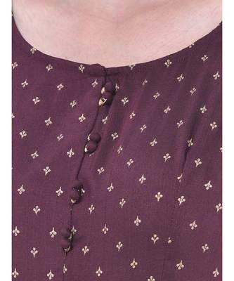 Wine Printed Flared Kurta 6