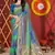 Manohari Jacquard  Blue & Green Woven Saree with Unstitched  Blouse