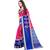 Women's Pink Ikkat Pallu Hand-block Prints Sarees With Blouse