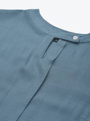 Divawalk Light Blue Solid pleated Straight Kurta 2