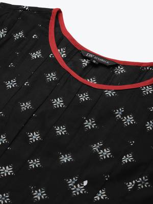 Divawalk Black Printed Flared Anarkali With waist coat 3