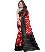 Red Butter Silk IKKAT Prints Sarees With Blouse
