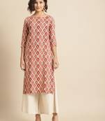 Off white and pink kurta