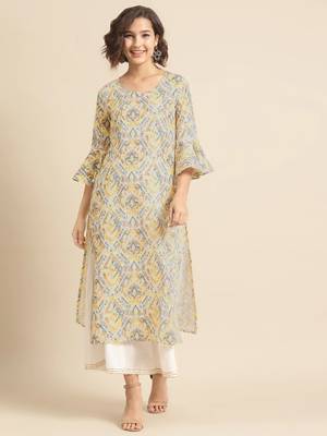 White printed kurta 1