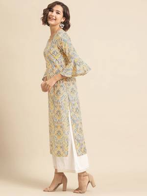 White printed kurta 3