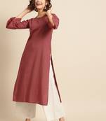 Divawalk Red checks straight kurta