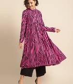 Divawalk Pink zebra print kurta
