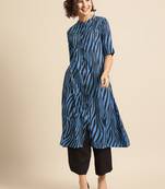  Divawalk Blue zebra print kurta