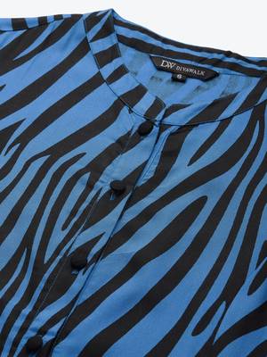 Divawalk Blue zebra print kurta 2