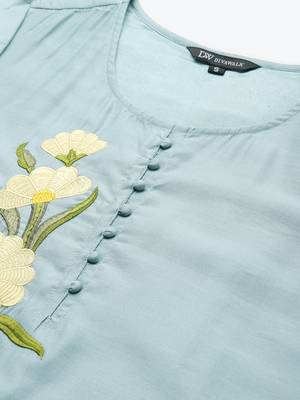 Divawalk Blue Embroidered Kurta 2
