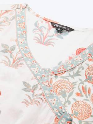 White Angrakha pattern Straight kurta 2