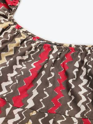 Divawalk Brown Square neck anarkali 2