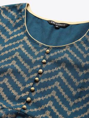 Divawalk Navy Blue and Grey Anarkali kurta 2