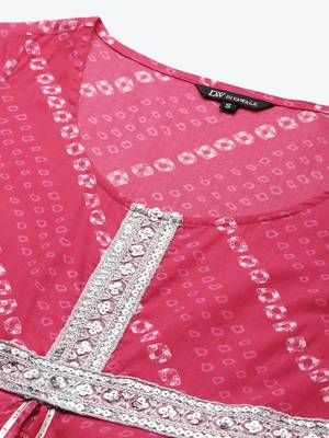 divawalk Magenta Bandhani Printed Layered Kurta 2