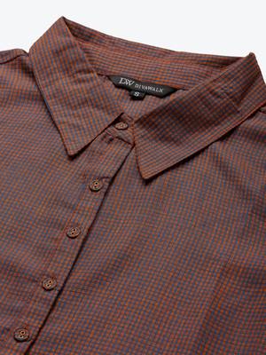 divawalk Blue & Orange Bella Checks Pathani Kurta 2