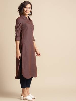 divawalk Blue & Orange Bella Checks Pathani Kurta 3