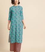 Divawalk Blue Digital Printed Kurta