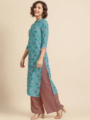 Divawalk Blue Digital Printed Kurta 3