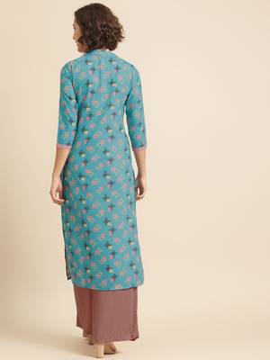 Divawalk Blue Digital Printed Kurta 4
