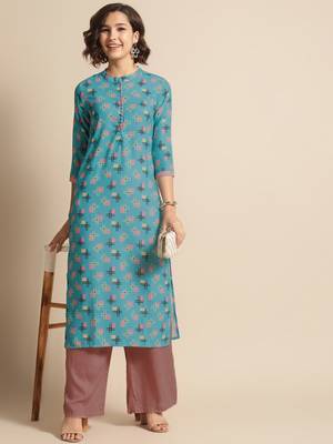 Divawalk Blue Digital Printed Kurta 5