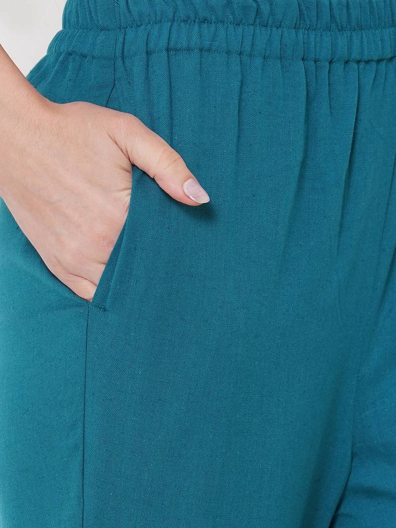 Yellow printed kurta with embroidery