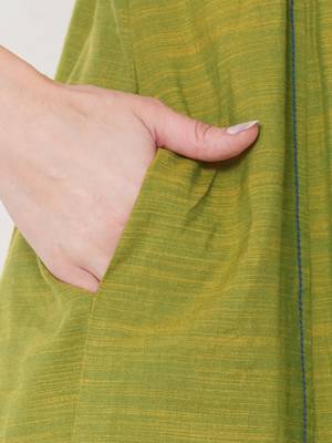 Cotton rayon and cotton print kurta with gathering 8