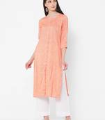 Straight fit rayon bandhani print kurta