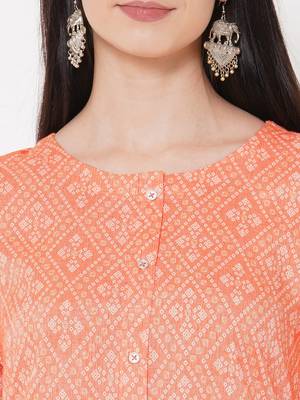 Straight fit rayon bandhani print kurta 6