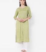 Straight fit rayon bandhani print kurta