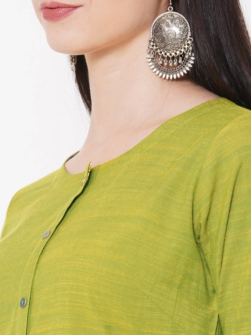 Handblock printed tiered dress