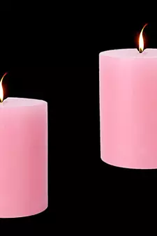 Paraffin Wax Smokeless Scented 2.5"X3" Tall Pillar Candle for Decoretion Pack of 2 Pink
