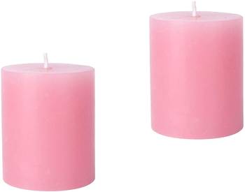 Paraffin Wax Smokeless Scented 2.5"X3" Tall Pillar Candle for Decoretion Pack of 2 Pink 2