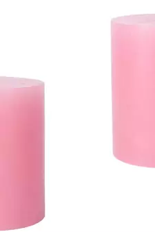Paraffin Wax Smokeless Scented 2.5"X3" Tall Pillar Candle for Decoretion Pack of 2 Pink